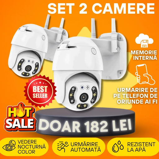 Pachet 2 X Camera De Supraveghere Jortan ORIGINALE Wifi IP, Rotatie 355 Grade Cosulmagic