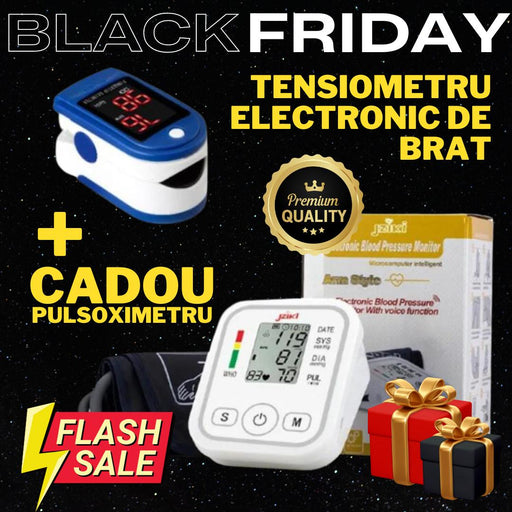 Tensiometru electronic de brat + CADOU Pulsoximetru